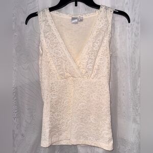 Caslon Cream Fitted Sleeveless Tank Top